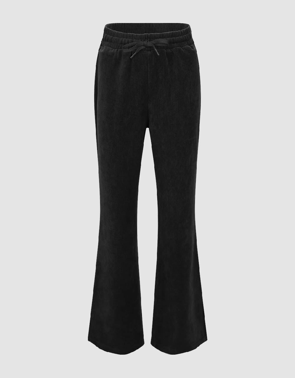 Drawstring Waist Knitted Flare Pants