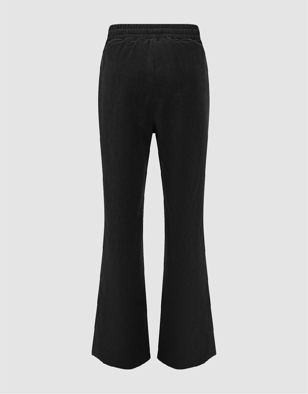 Drawstring Waist Knitted Flare Pants