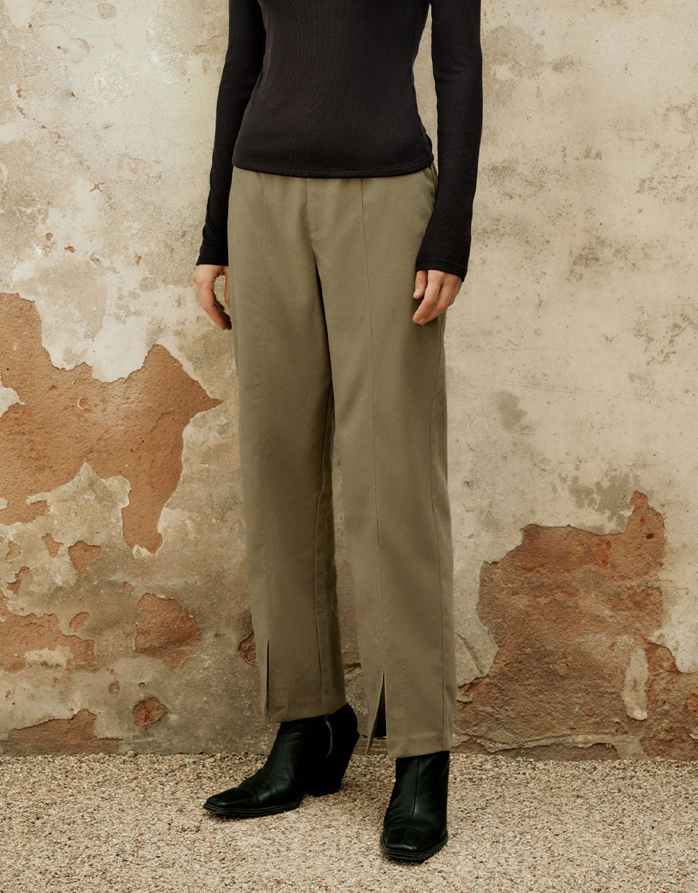 Split Hem Straight Pants