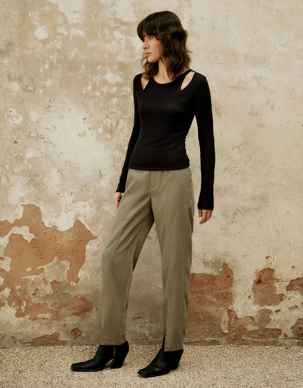 Split Hem Straight Pants