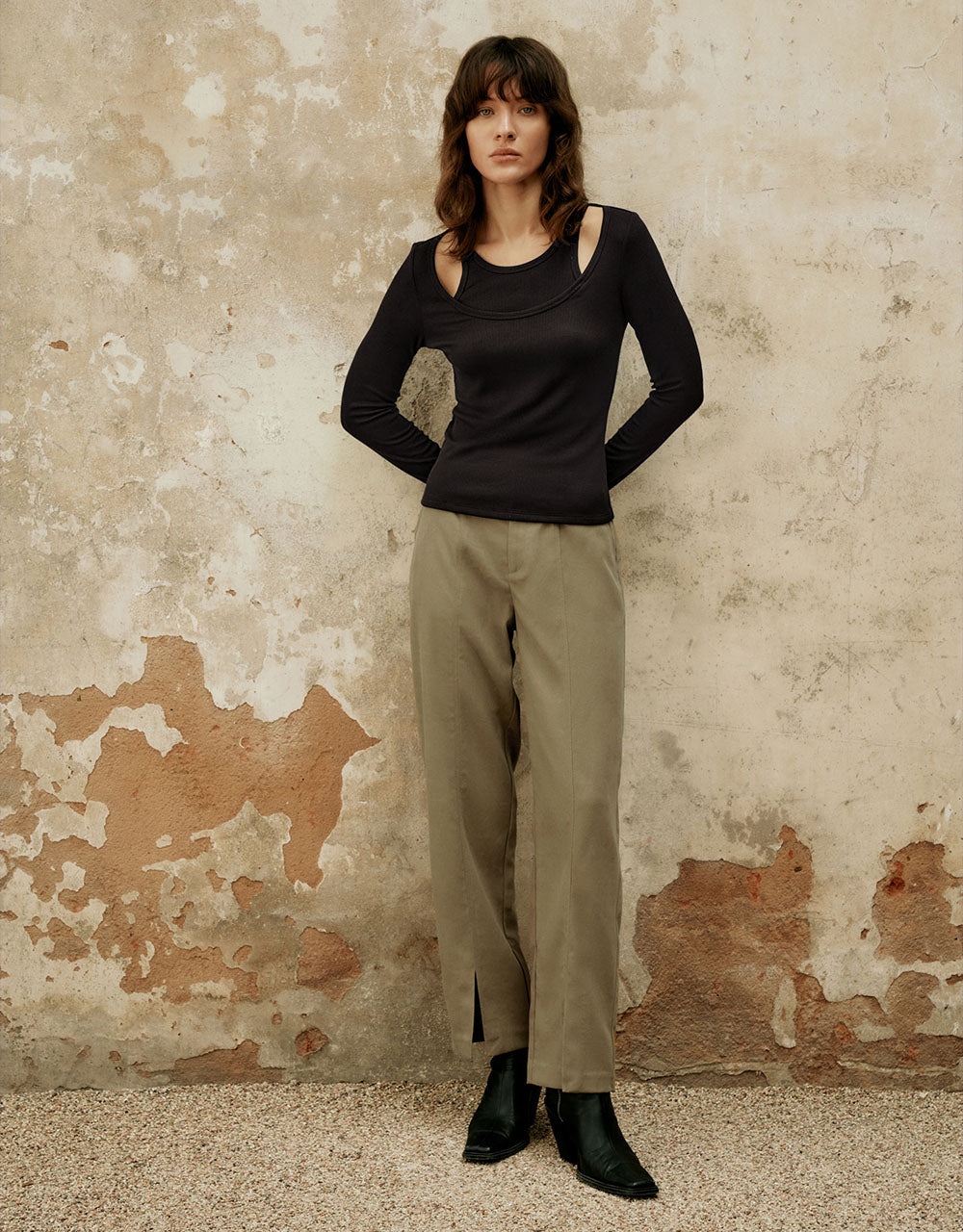 Split Hem Straight Pants