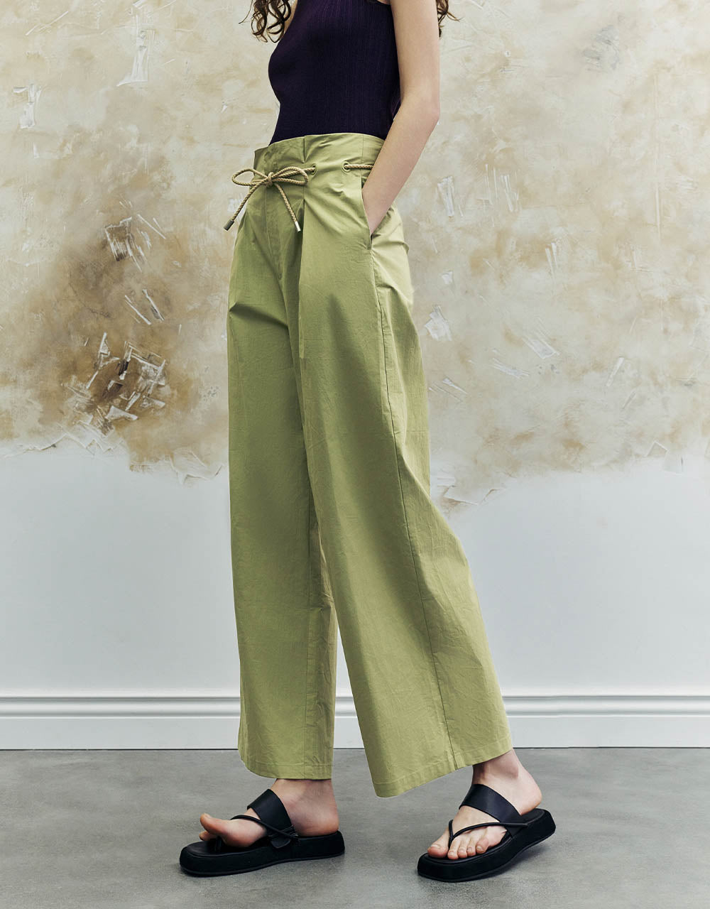 Wide-Leg Pants With Rope