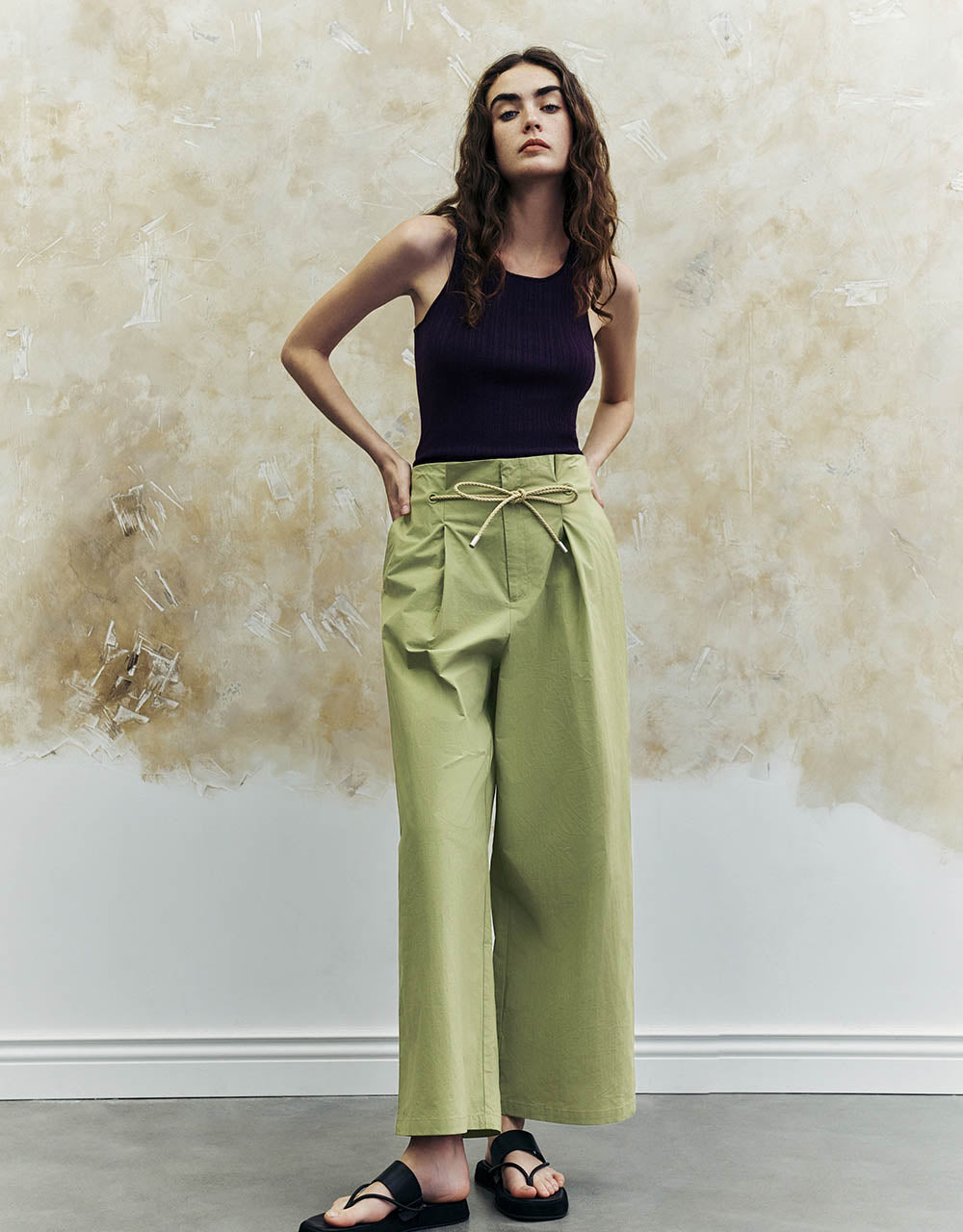 Wide-Leg Pants With Rope