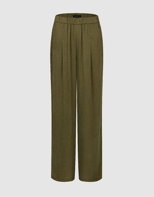 Elastic Waist Wide-Leg Pants