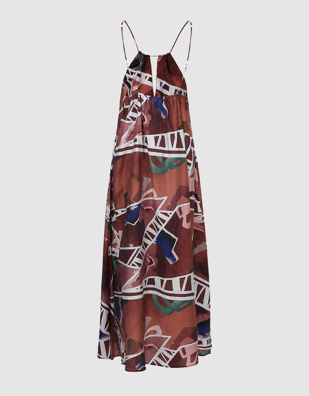 Printed Sleeveless U Neck A-Line Dress