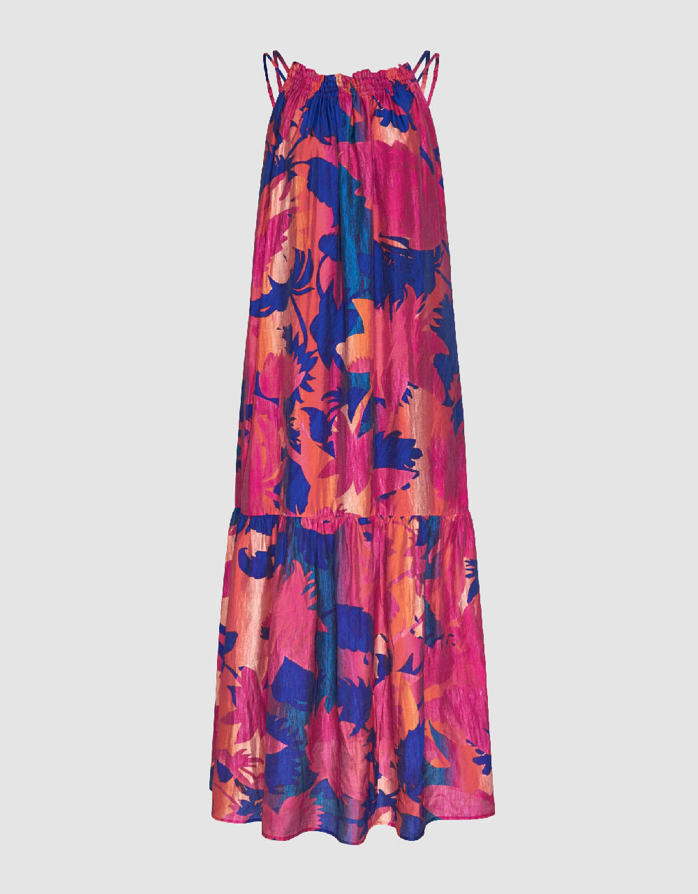 Halter Neck Printed A-Line Dress