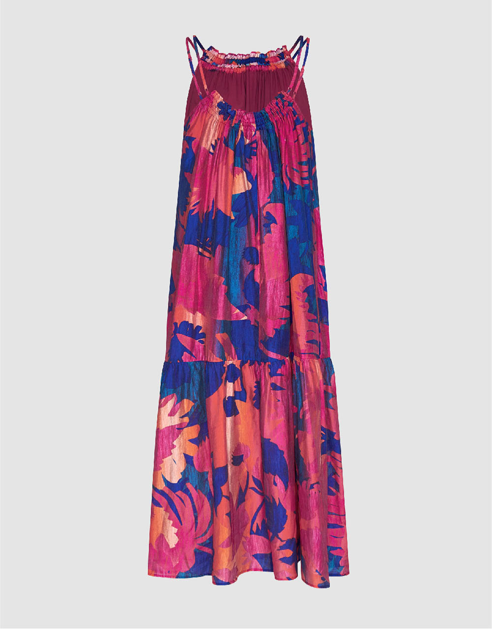 Halter Neck Printed A-Line Dress