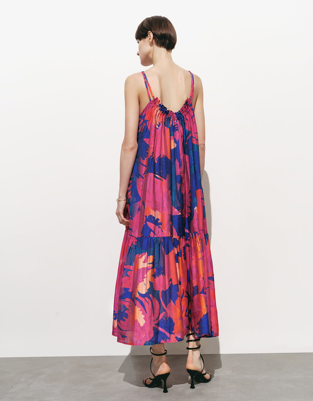 Halter Neck Printed A-Line Dress