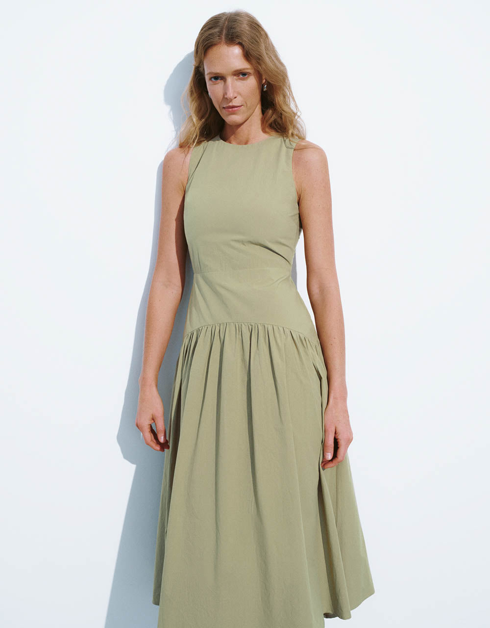 Sleeveless Crew Neck A-Line Dress