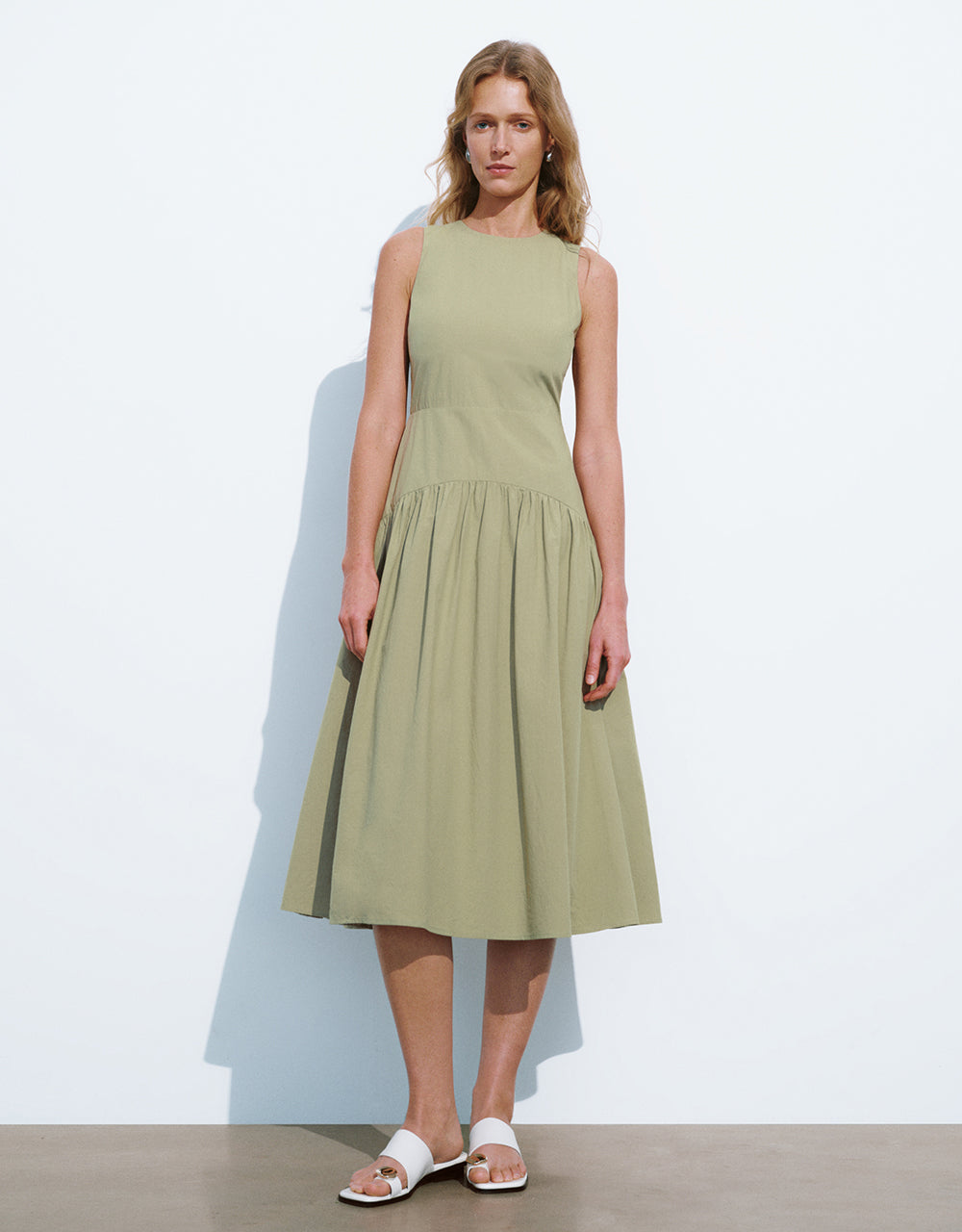 Sleeveless Crew Neck A-Line Dress