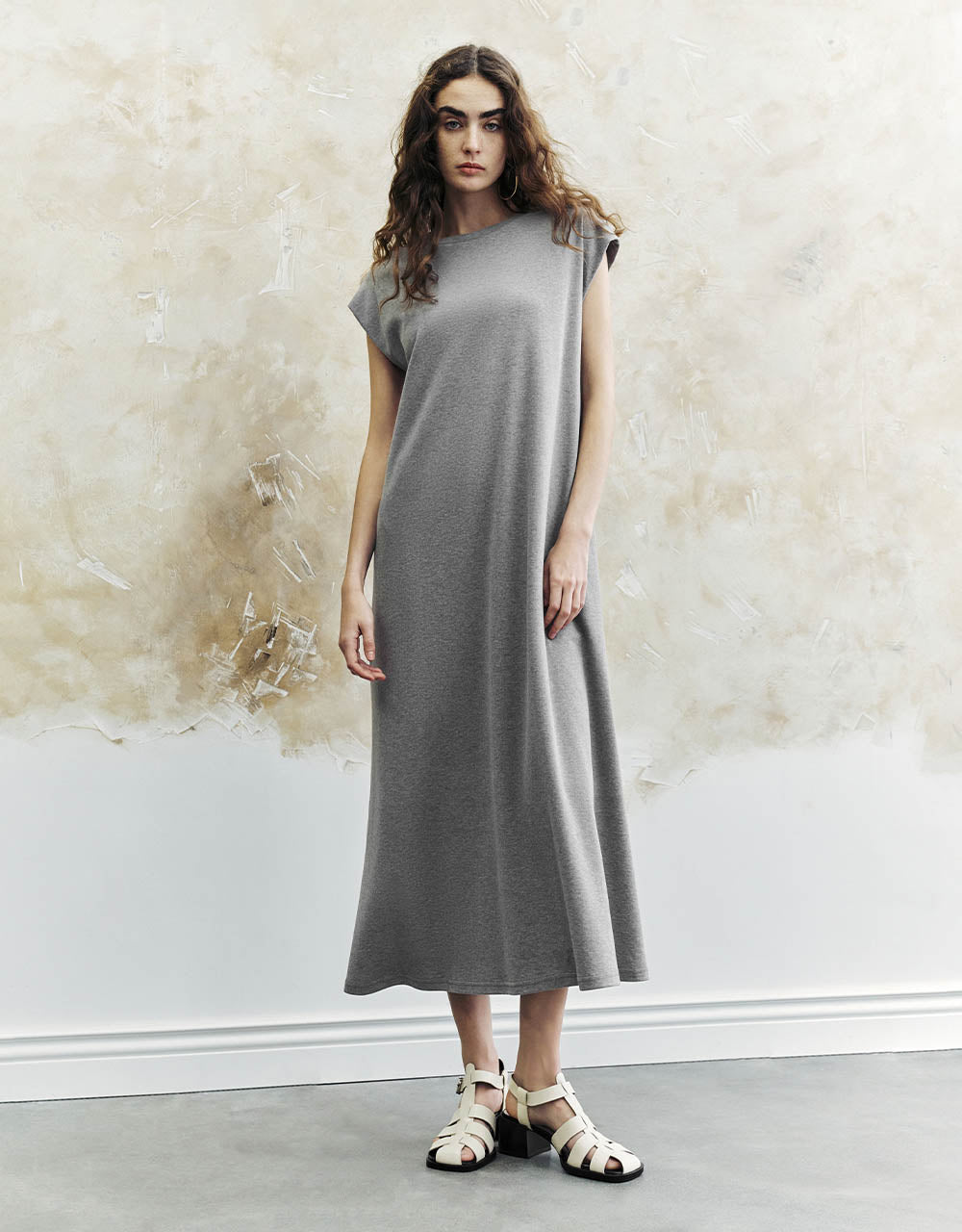 Sleeveless Crew Neck A-Line Dress