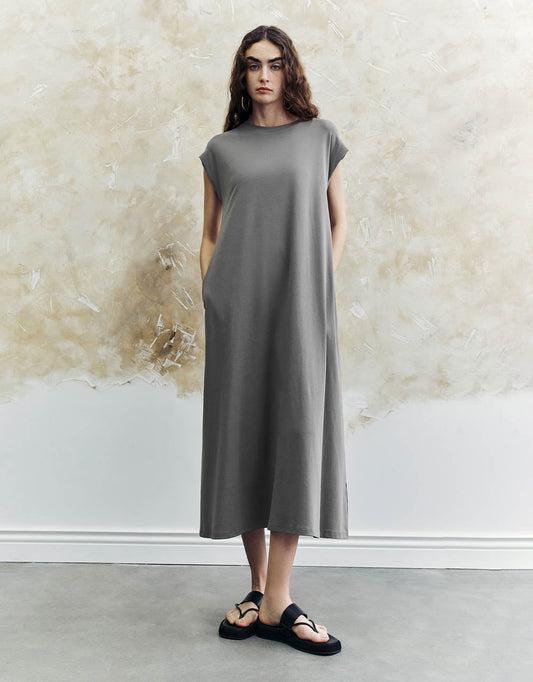 Sleeveless Crew Neck A-Line Dress