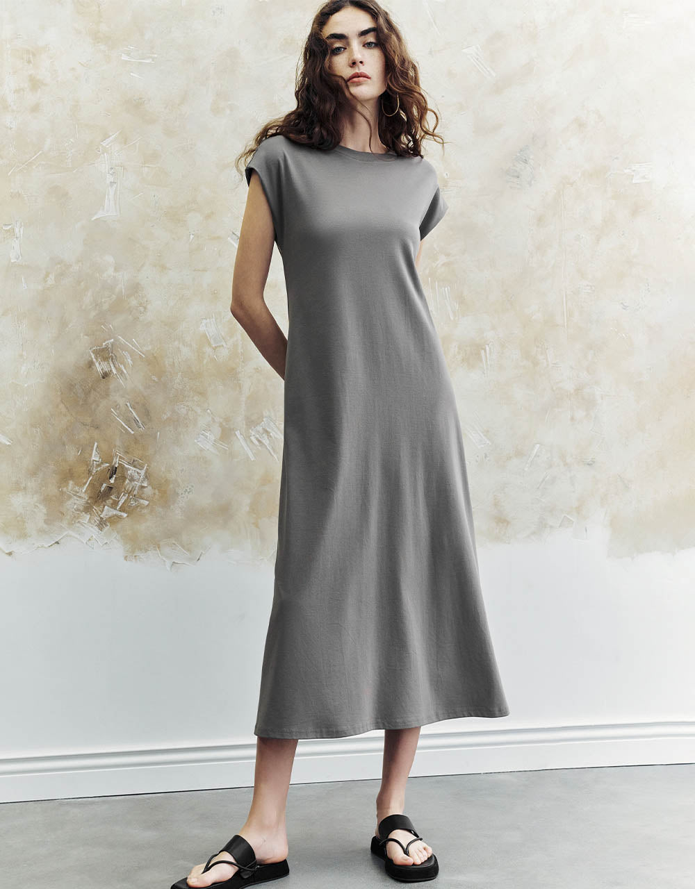 Sleeveless Crew Neck A-Line Dress