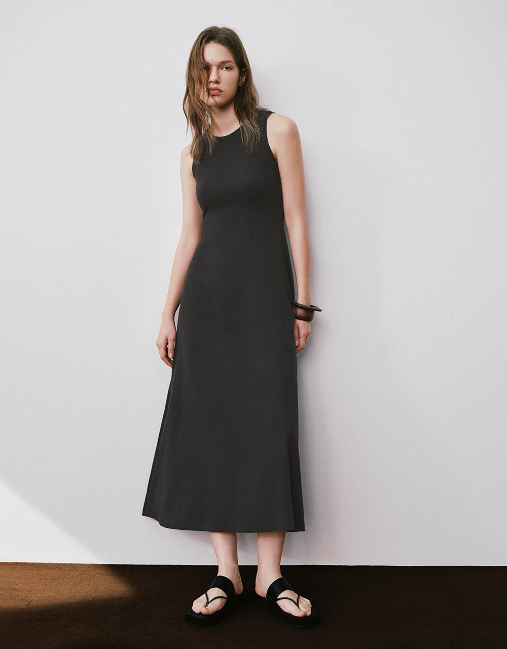 Sleeveless Crew Neck A-Line Dress