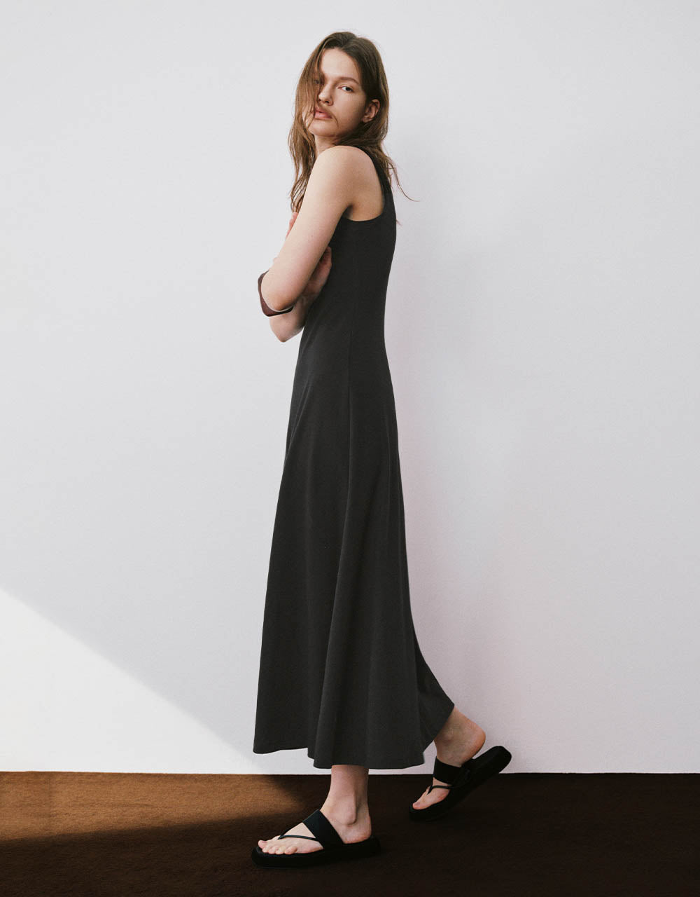 Sleeveless Crew Neck A-Line Dress