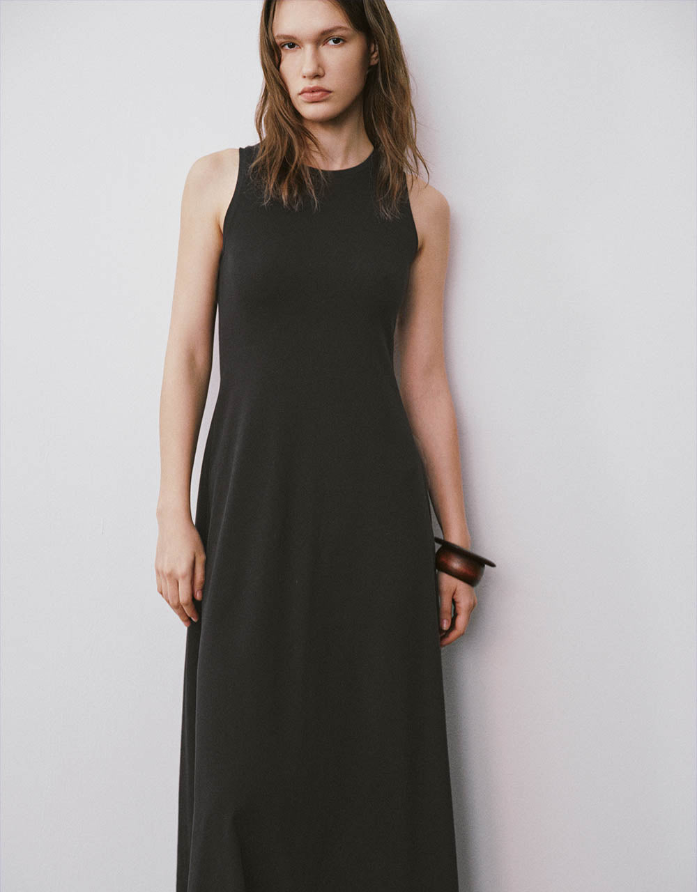 Sleeveless Crew Neck A-Line Dress