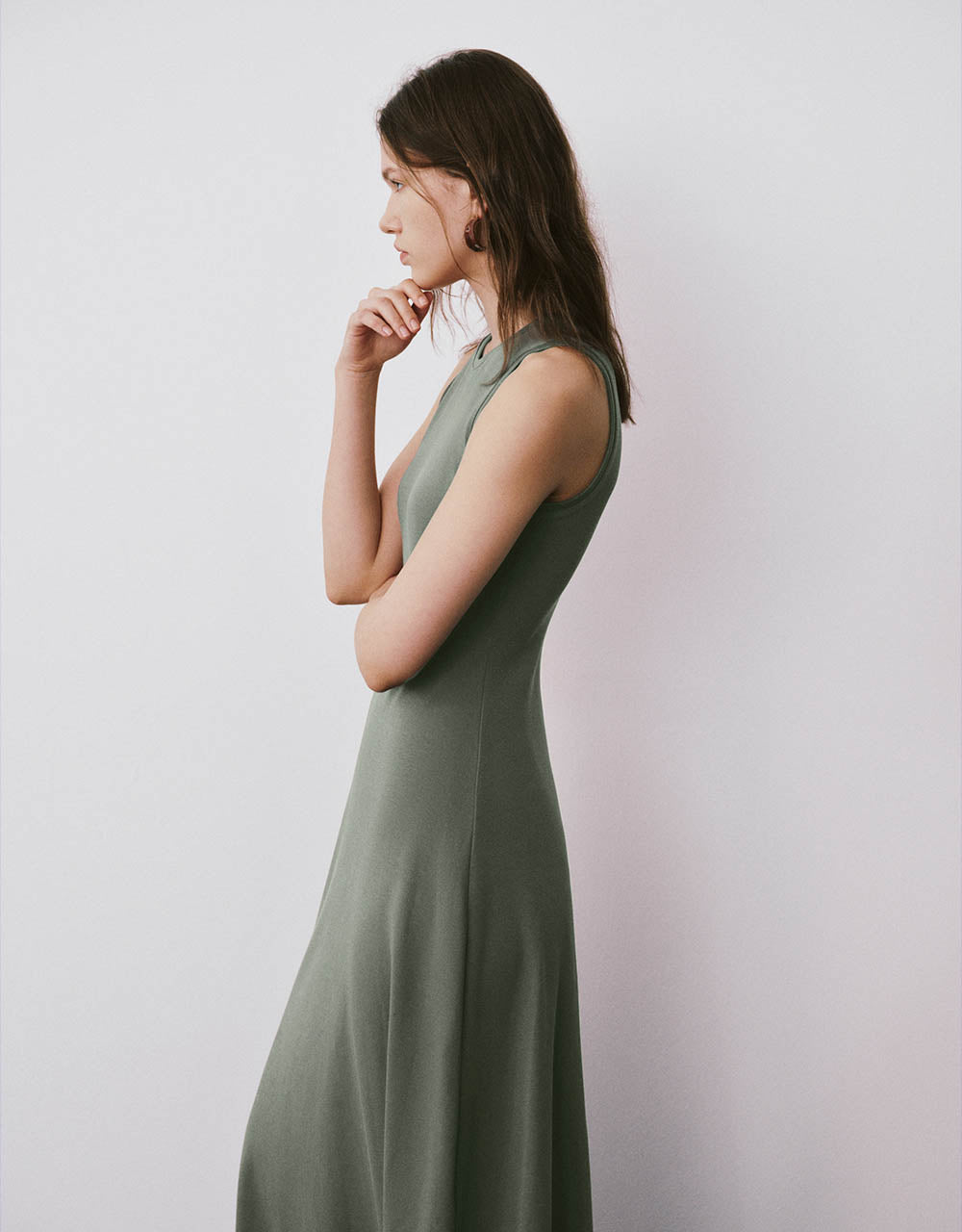 Sleeveless Crew Neck A-Line Dress