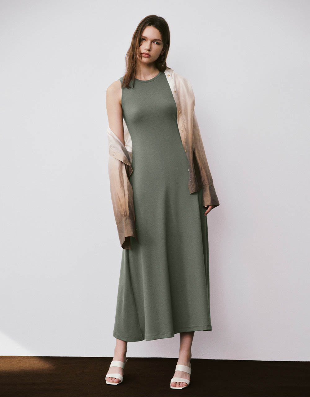 Sleeveless Crew Neck A-Line Dress