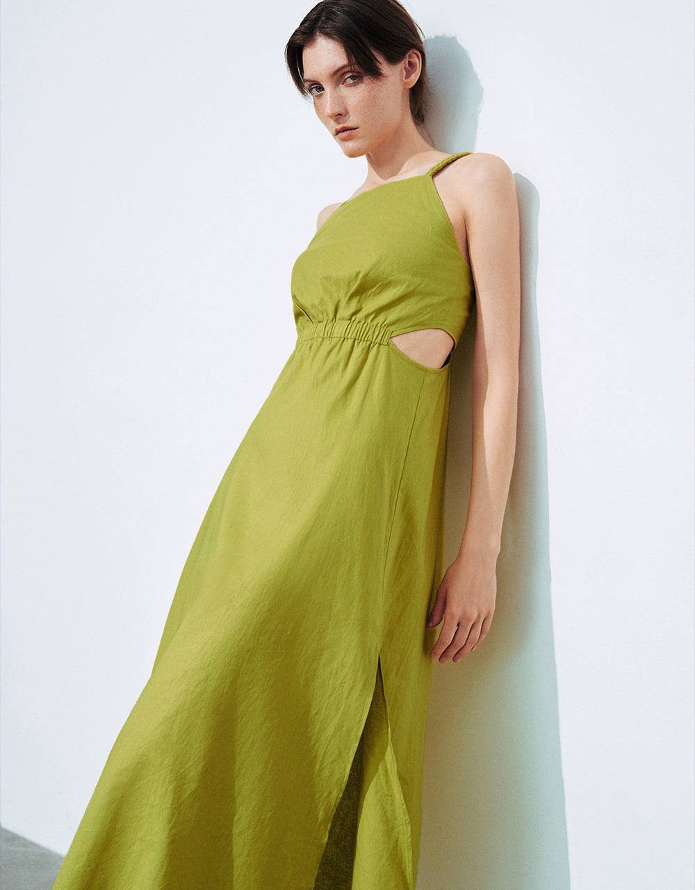 Cut-Out Sleeveless Off-Shoulder A-Line Dress