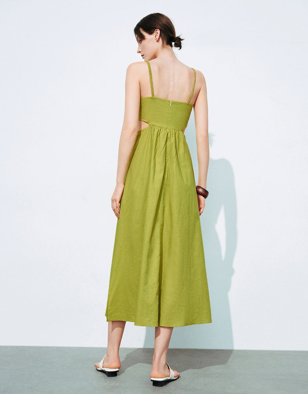 Cut-Out Sleeveless Off-Shoulder A-Line Dress