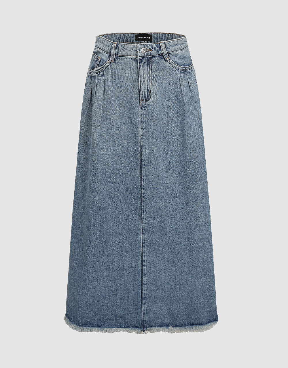 Midi A-Line Denim Skirt