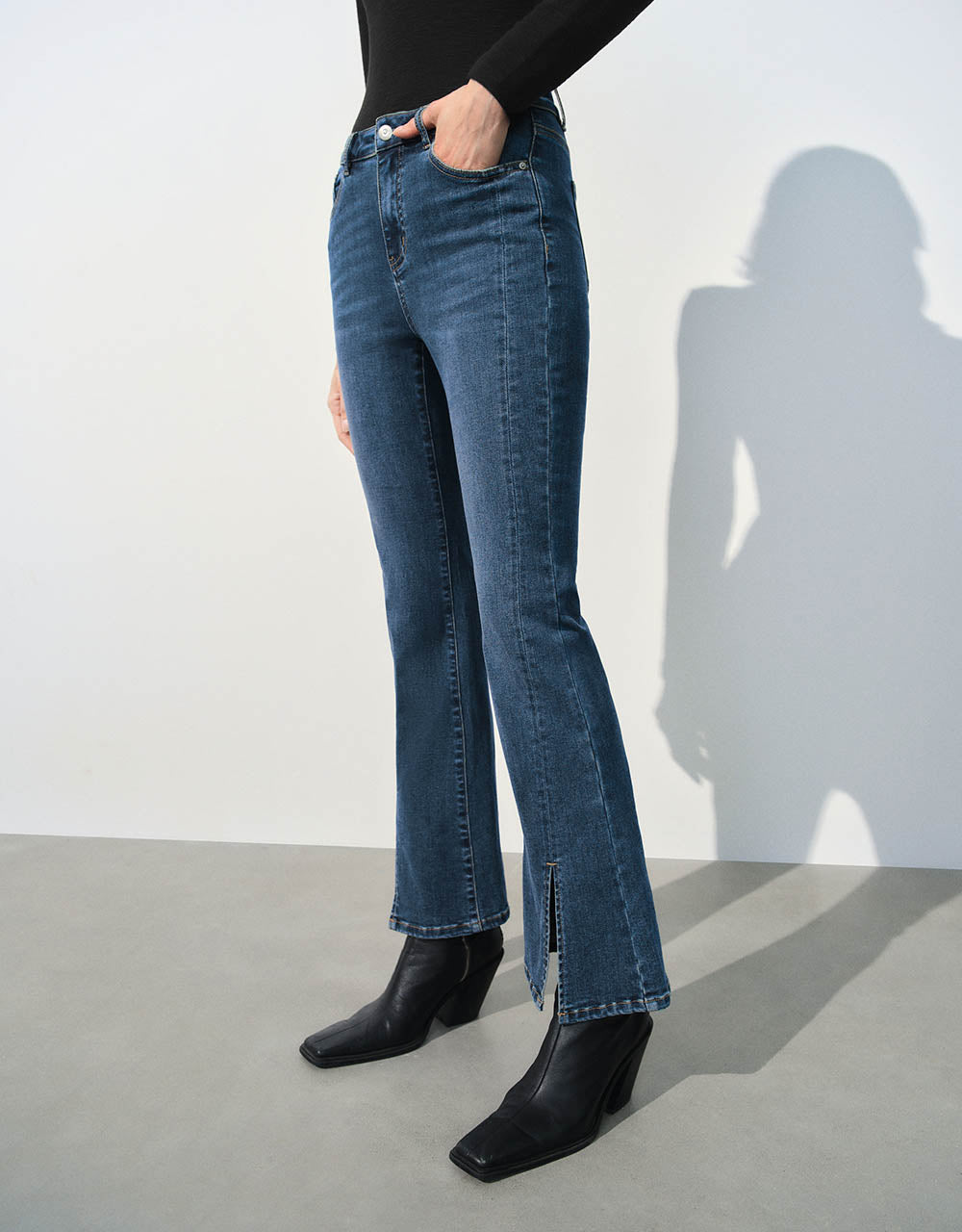 Split Hem Flare Jeans