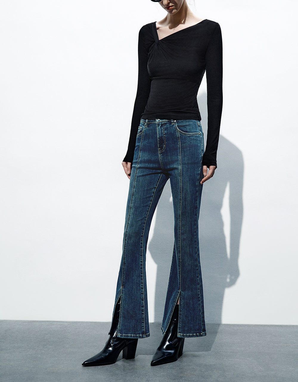 Split Hem Flare Jeans