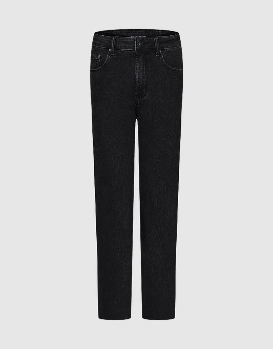 Raw Hem Straight Jeans