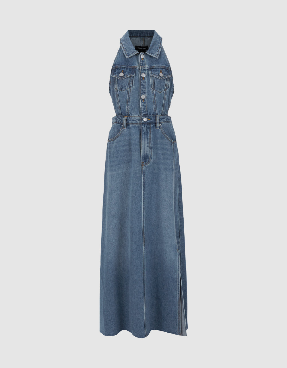 Sleeveless Cut-Out Denim Dress