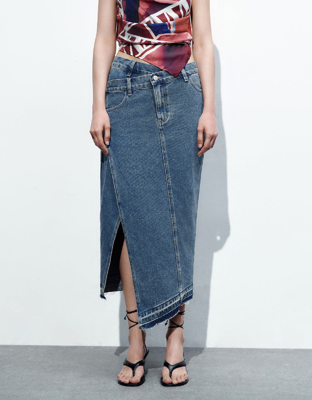 Straight Denim Skirt