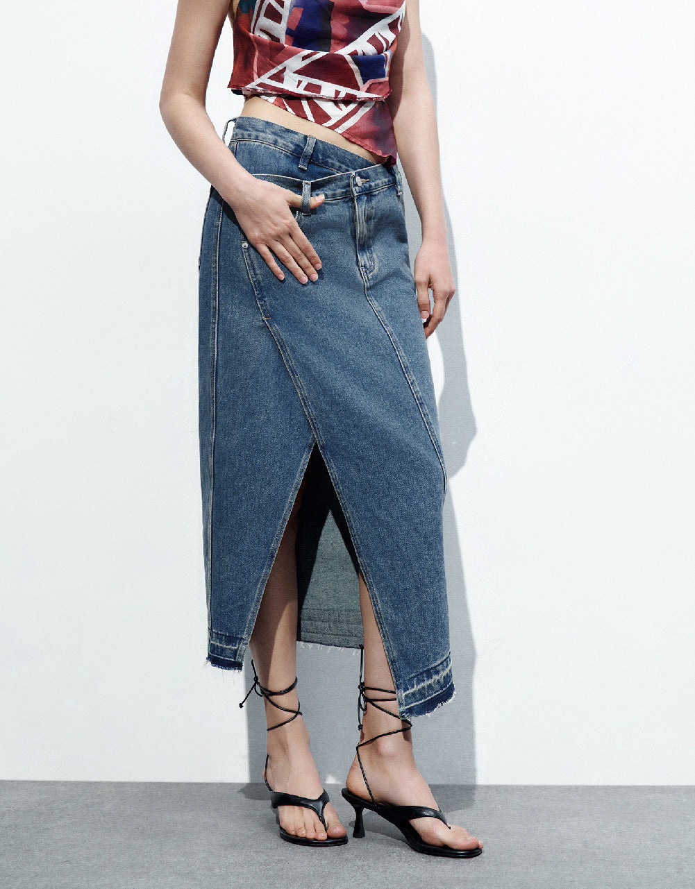 Straight Denim Skirt