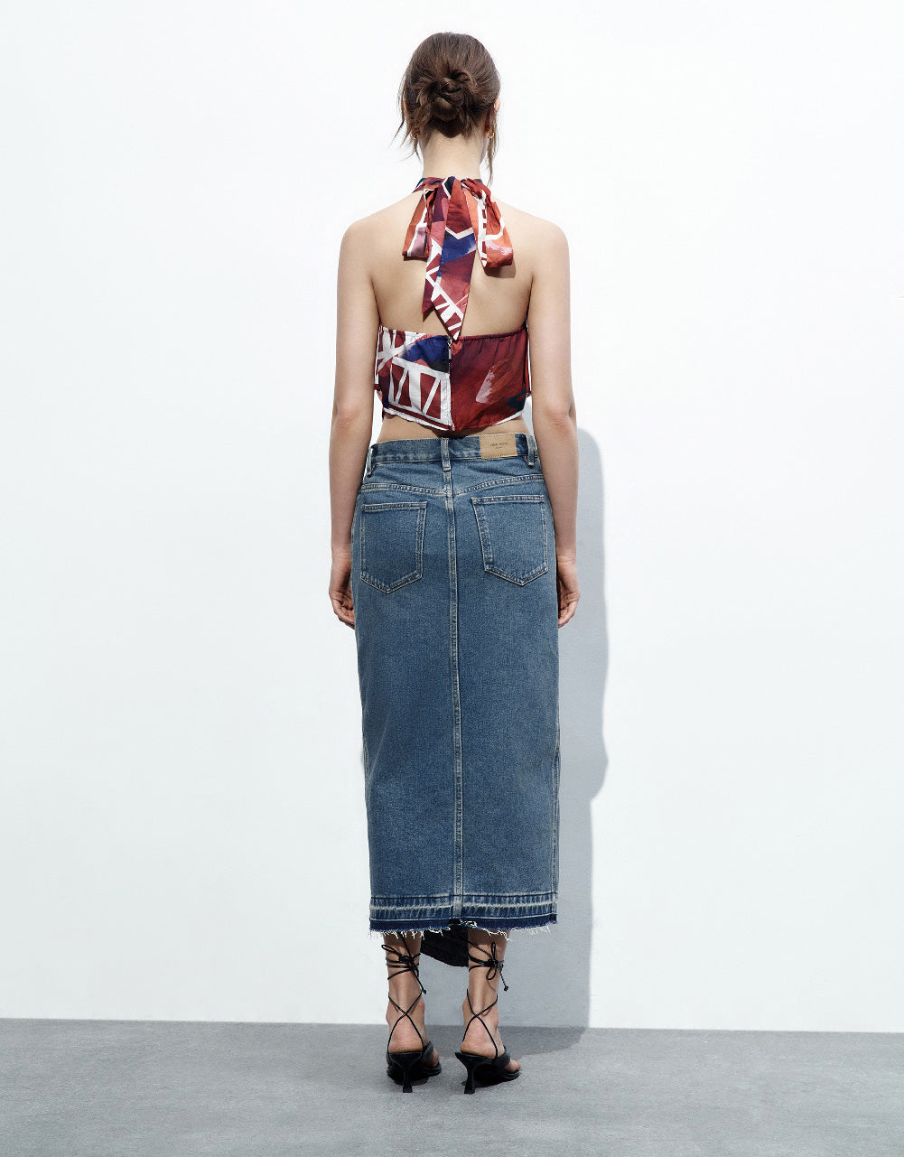 Straight Denim Skirt