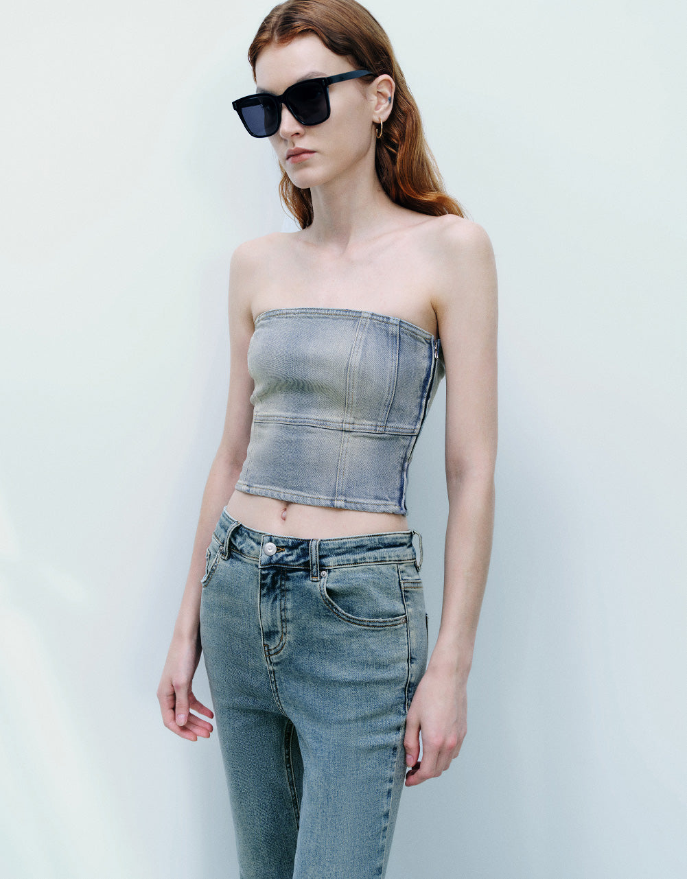 Off-Shoulder Denim Tube Top