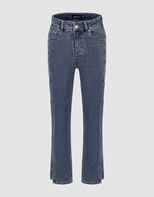 Split Hem Straight Jeans