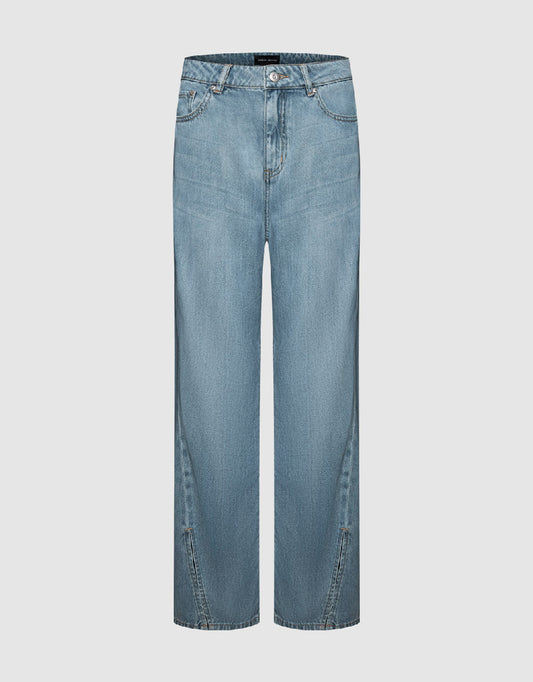 Split Hem Wide-Leg Jeans