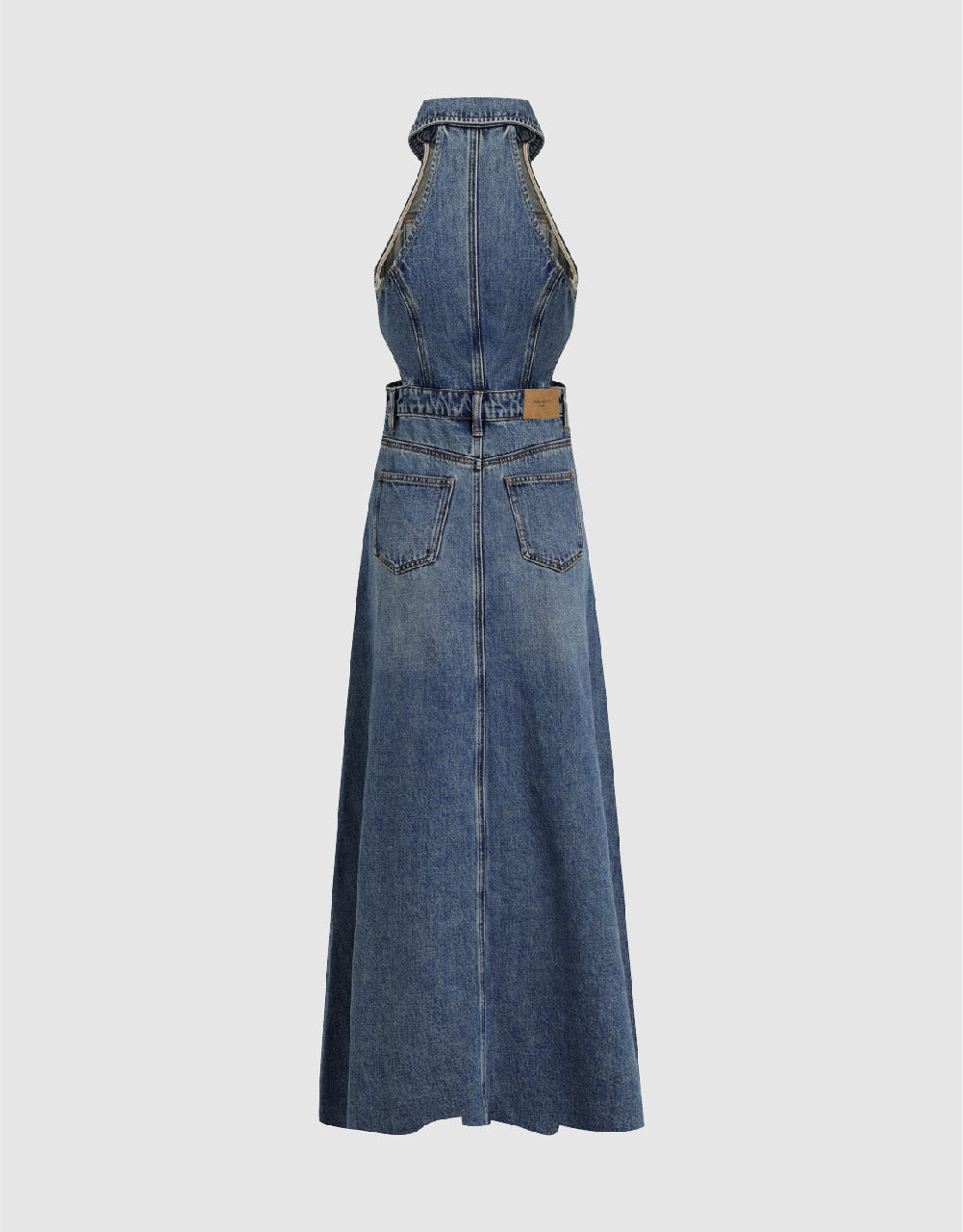 Cut-Out Sleeveless Denim Dress