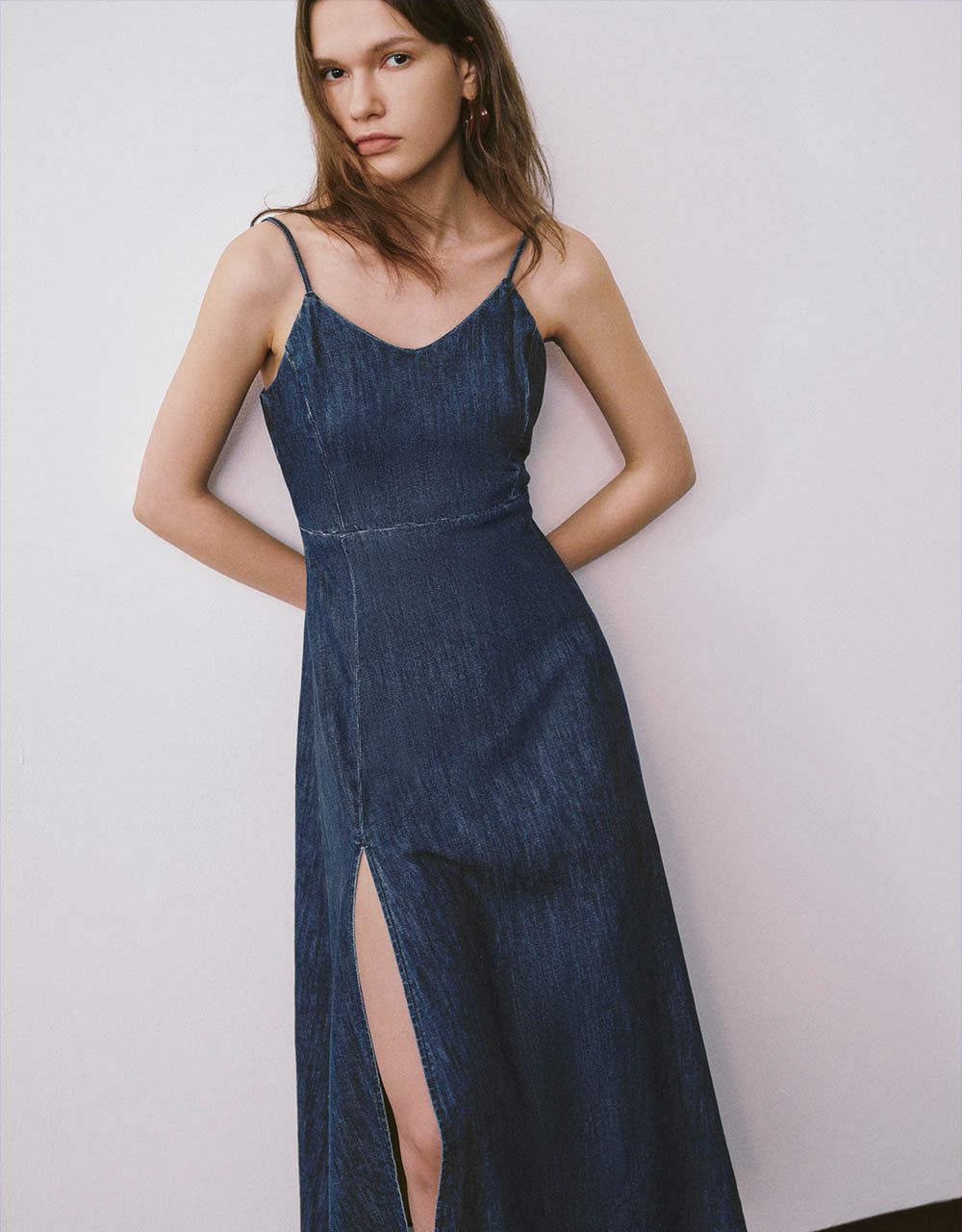 V-Neck Cami Denim Dress