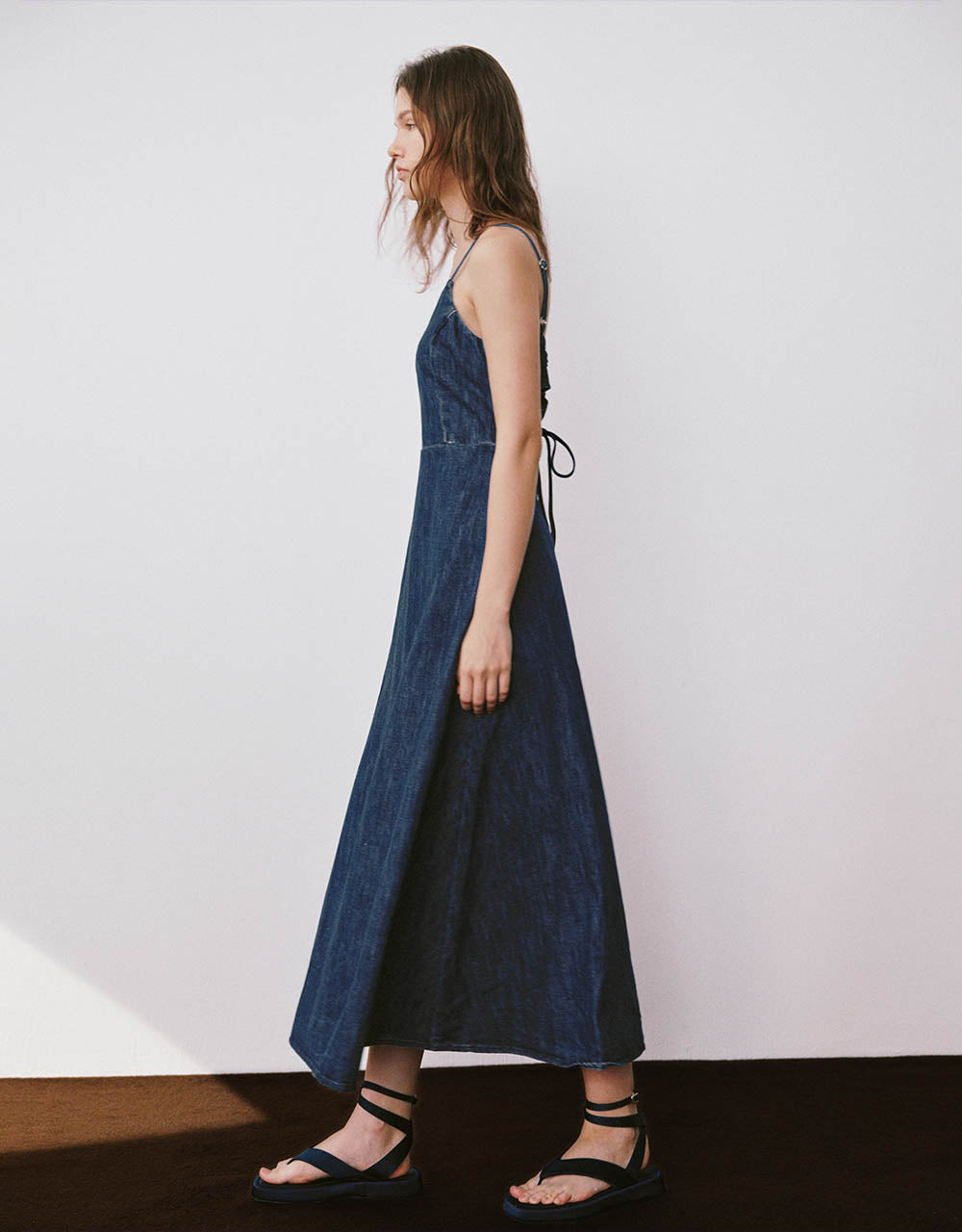 V-Neck Cami Denim Dress