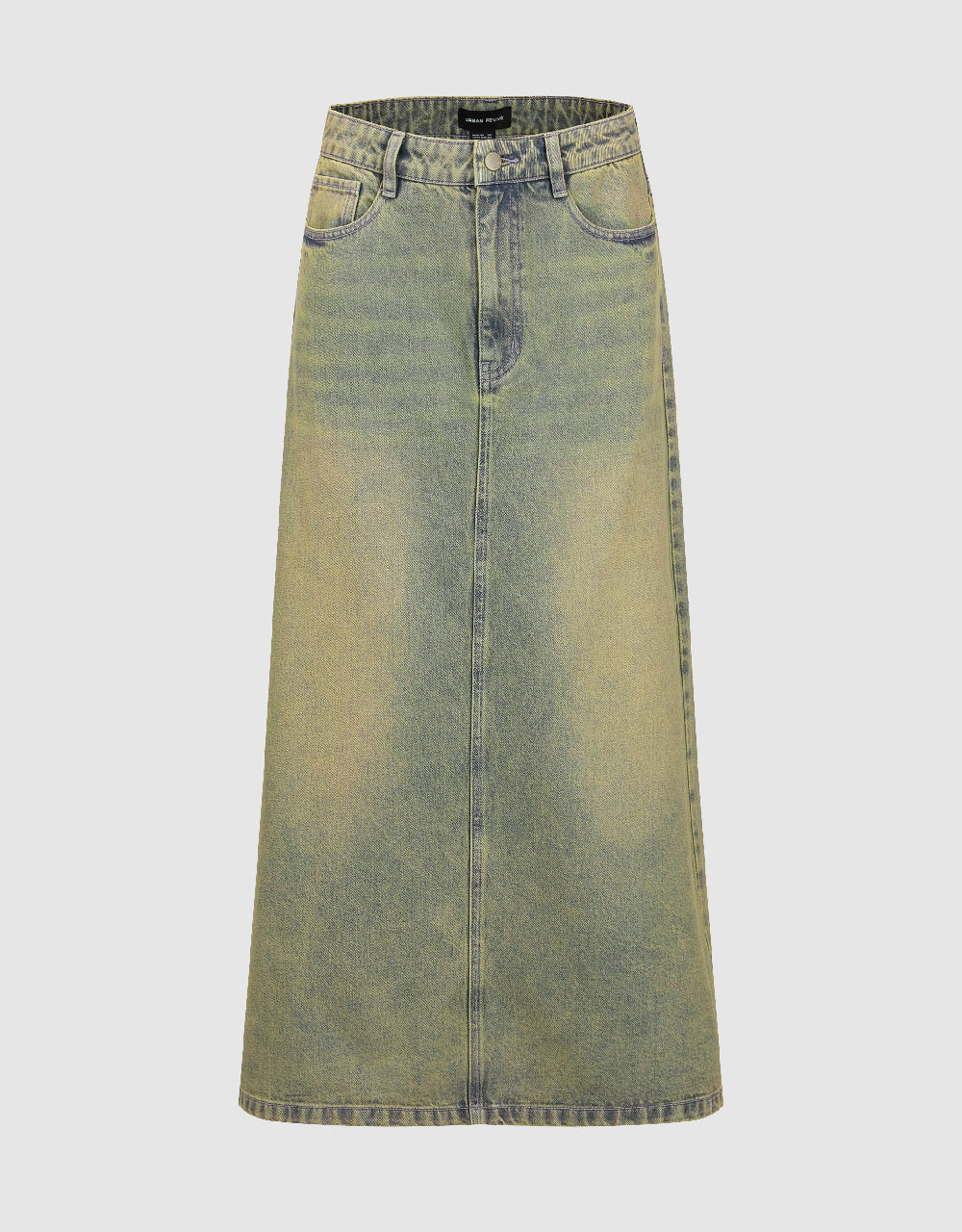 Midi A-Line Denim Skirt