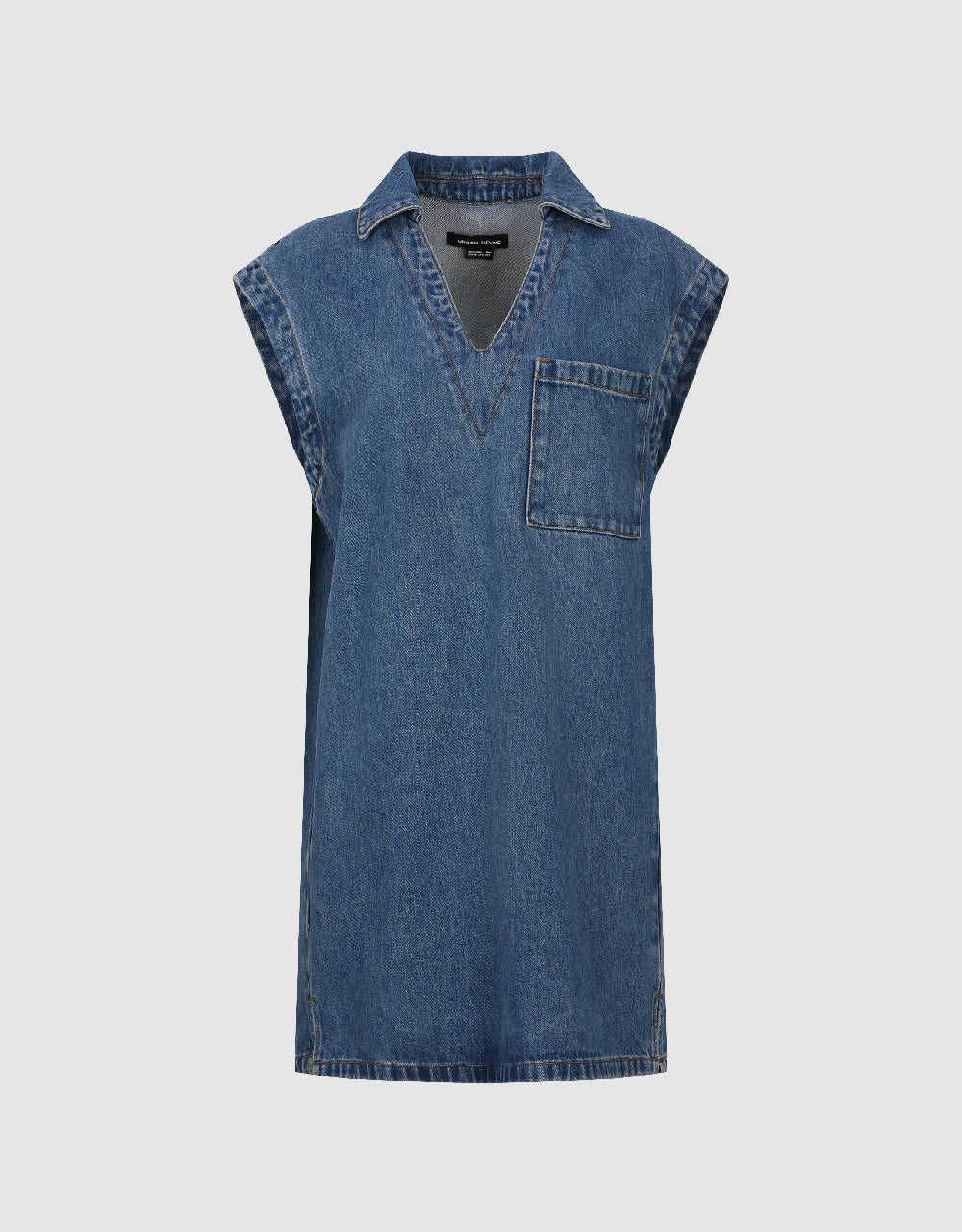 Collared Neck Denim Vest