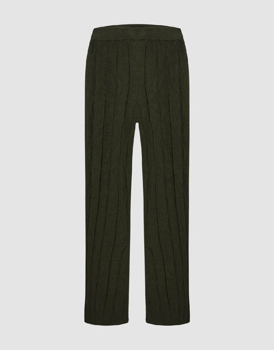 Embossed Flare Knitted Pants