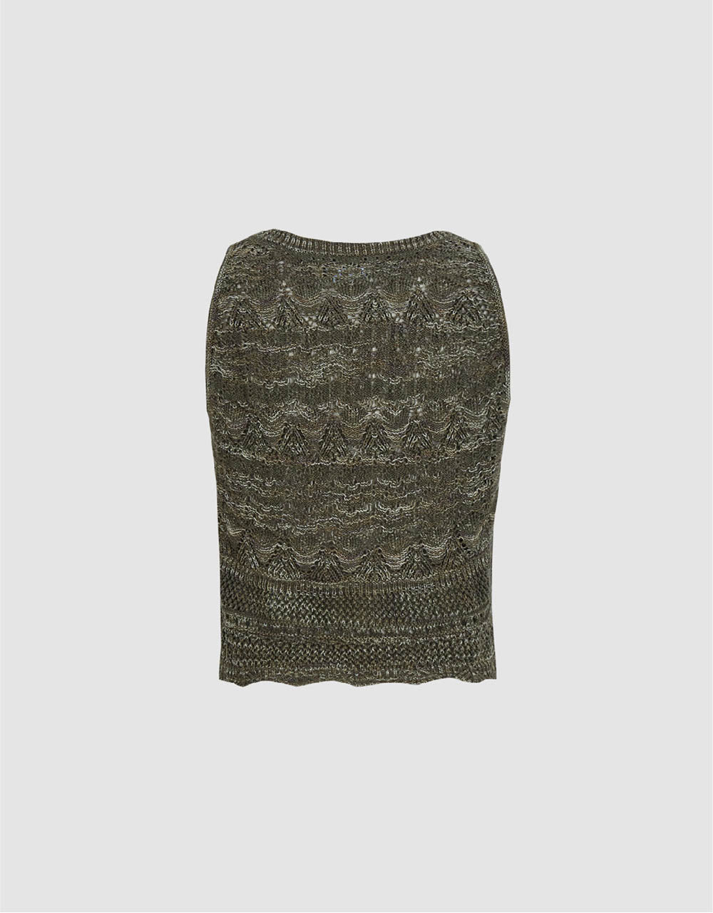 Crochet Crew Neck Knitted Tank Top