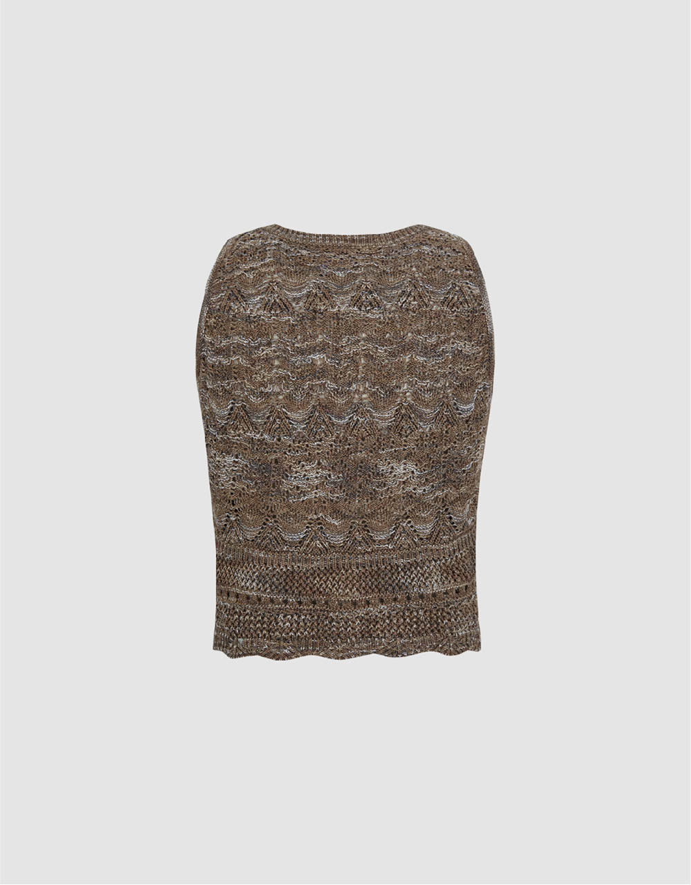 Crochet Crew Neck Knitted Tank Top