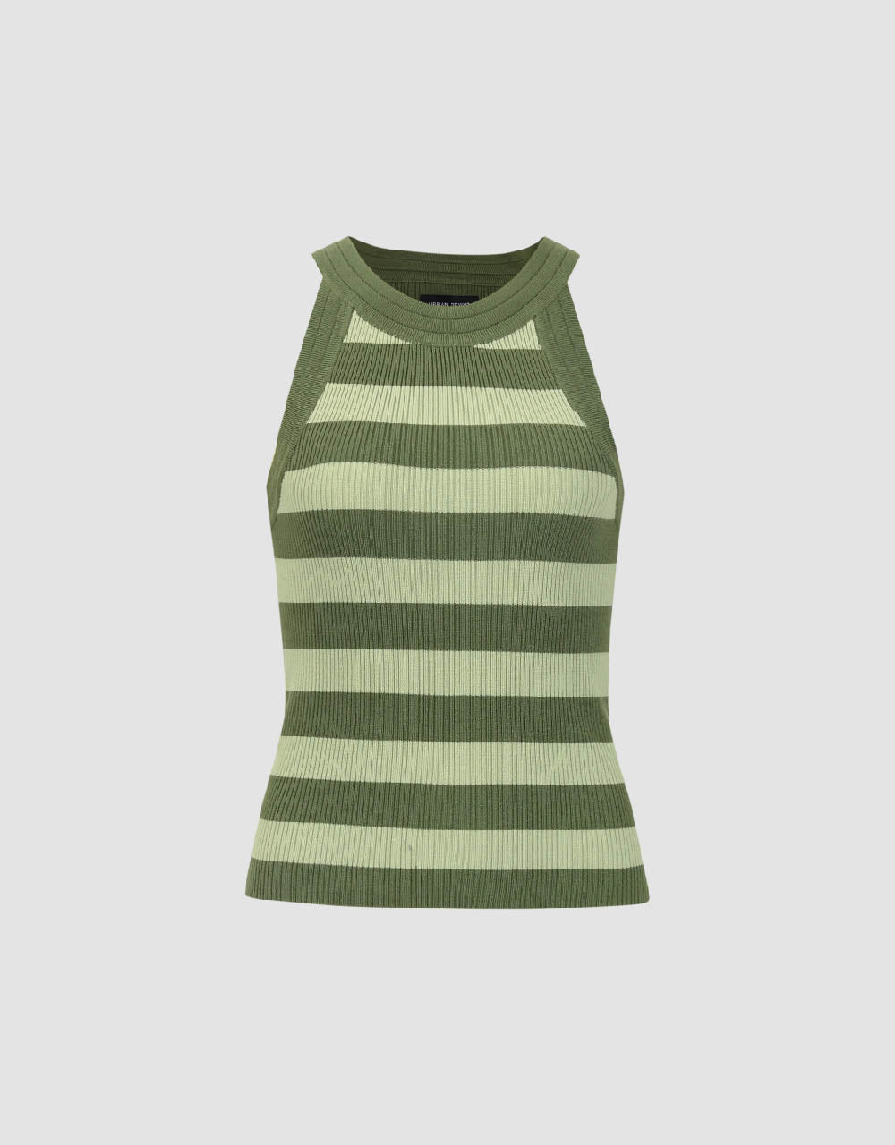 Striped Crew Neck Knitted Tank Top