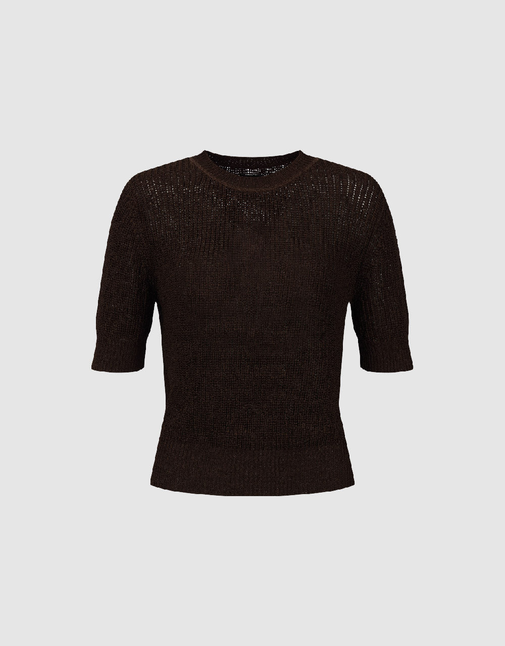 Crew Neck Straight Knitted T-Shirt