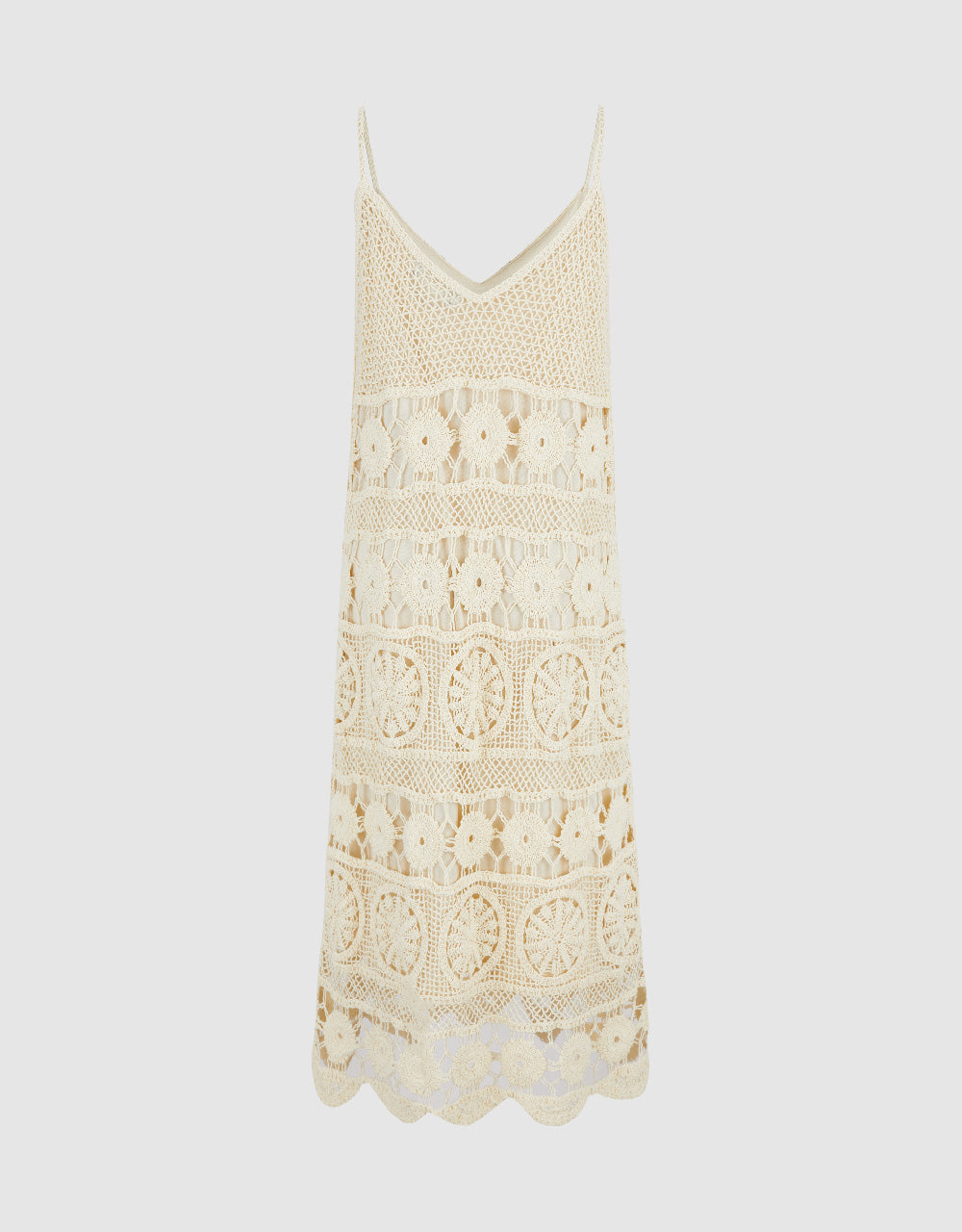 Crochet V-Neck Knitted Cami Dress