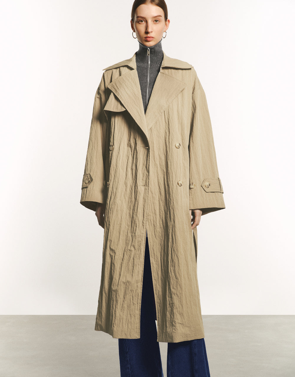 Straight Trench Coat With Belt