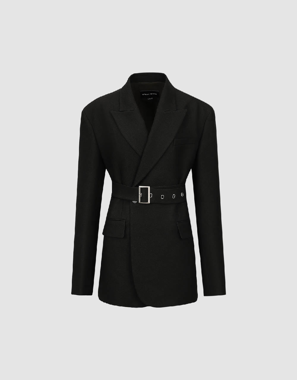 Peak Lapel Tailored Blazer With Belt