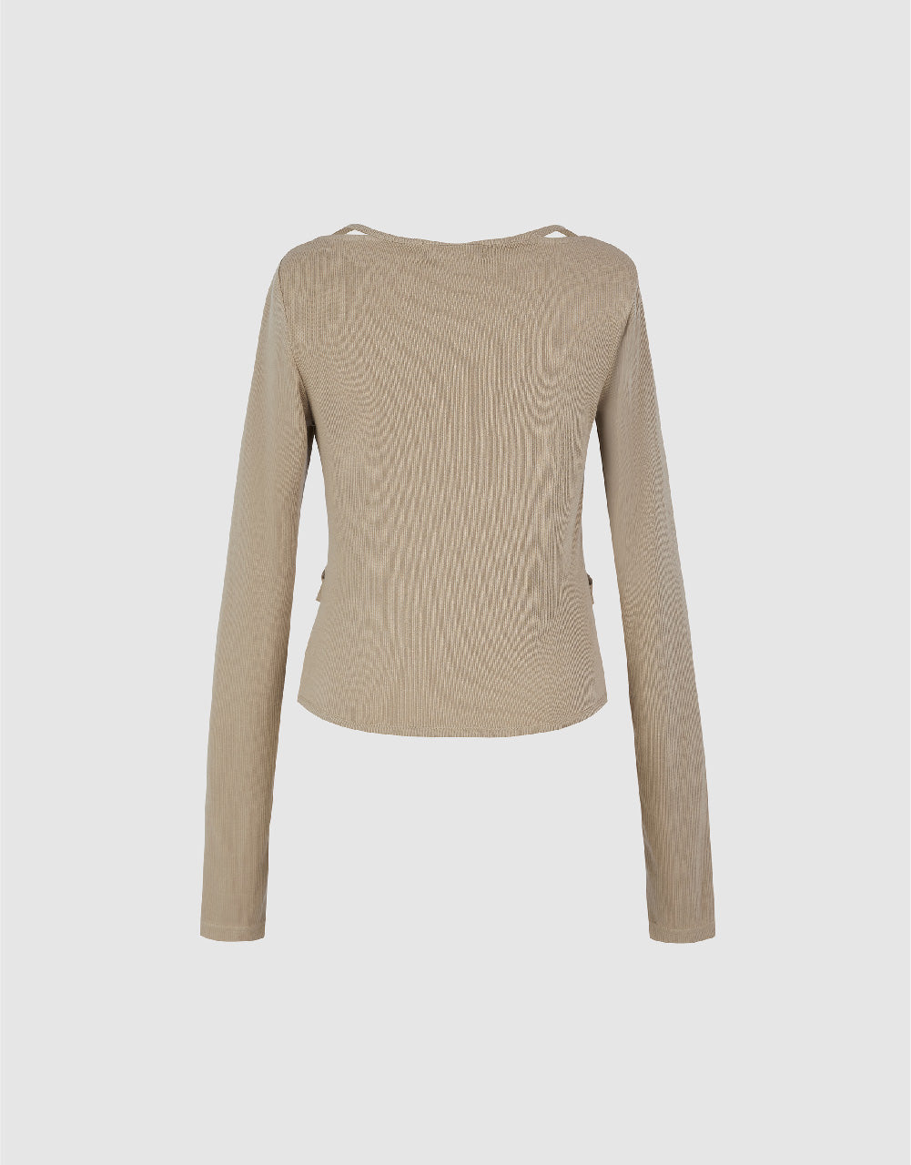 Ruched Crew Neck Knitted Top