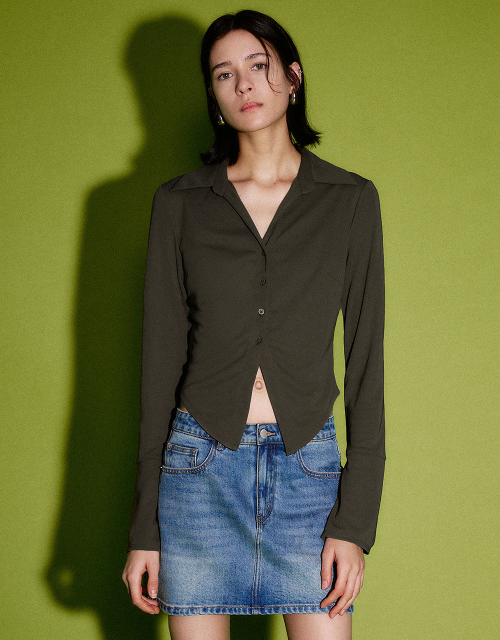 Lapel Straight Knitted Shirt